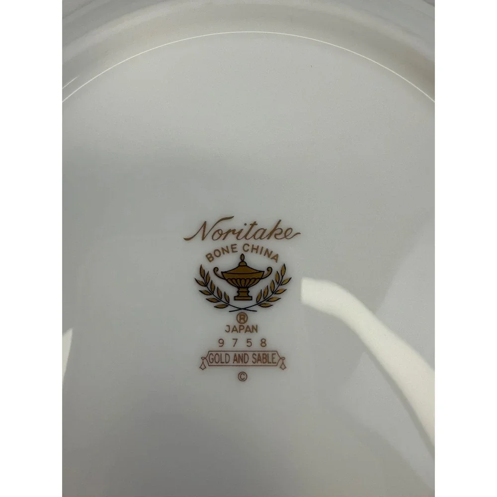 Noritake Gold and Sable 9758 Bone China Serving Bowl Gold Art‎ Deco Japan